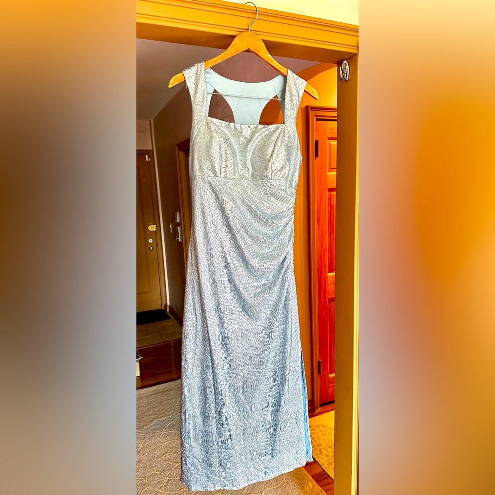 Silver evening dress
